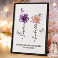 Personalizado Cristal Nacimiento Flor Lienzo Pintura Marco con Nombre y Texto Regalo de Cumpleaños Día de San Valentín para Mejor Amigo Novia Madre