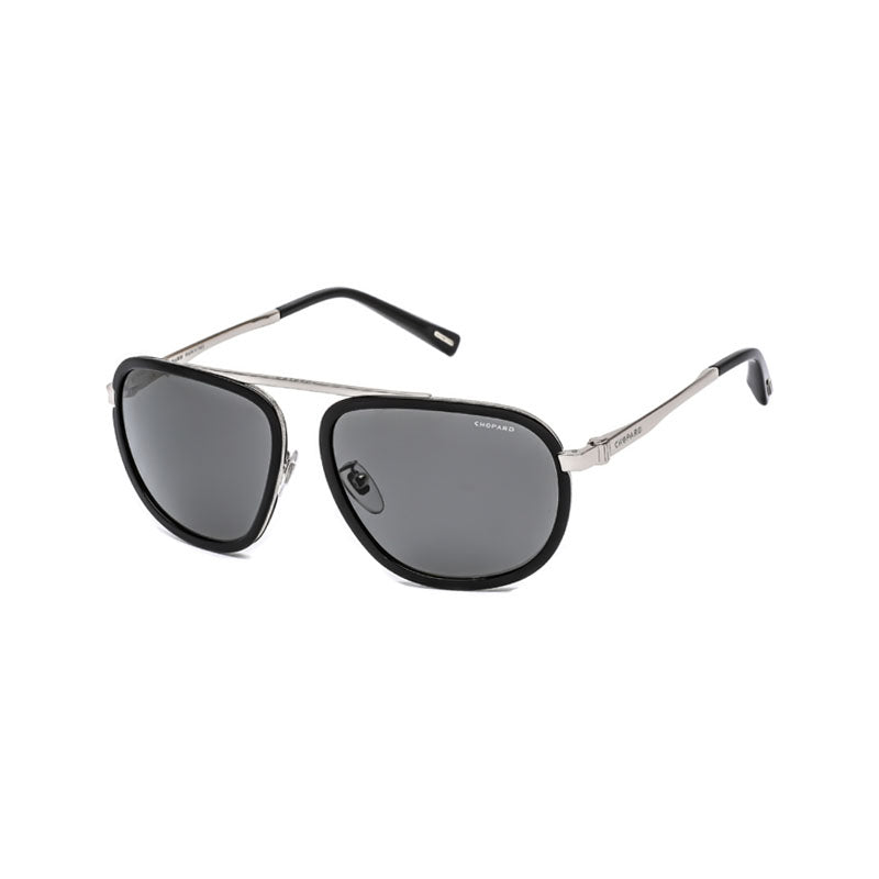 Chopard SCHC31579W Metal & Acetate Aviator Sunglasses — Silver
