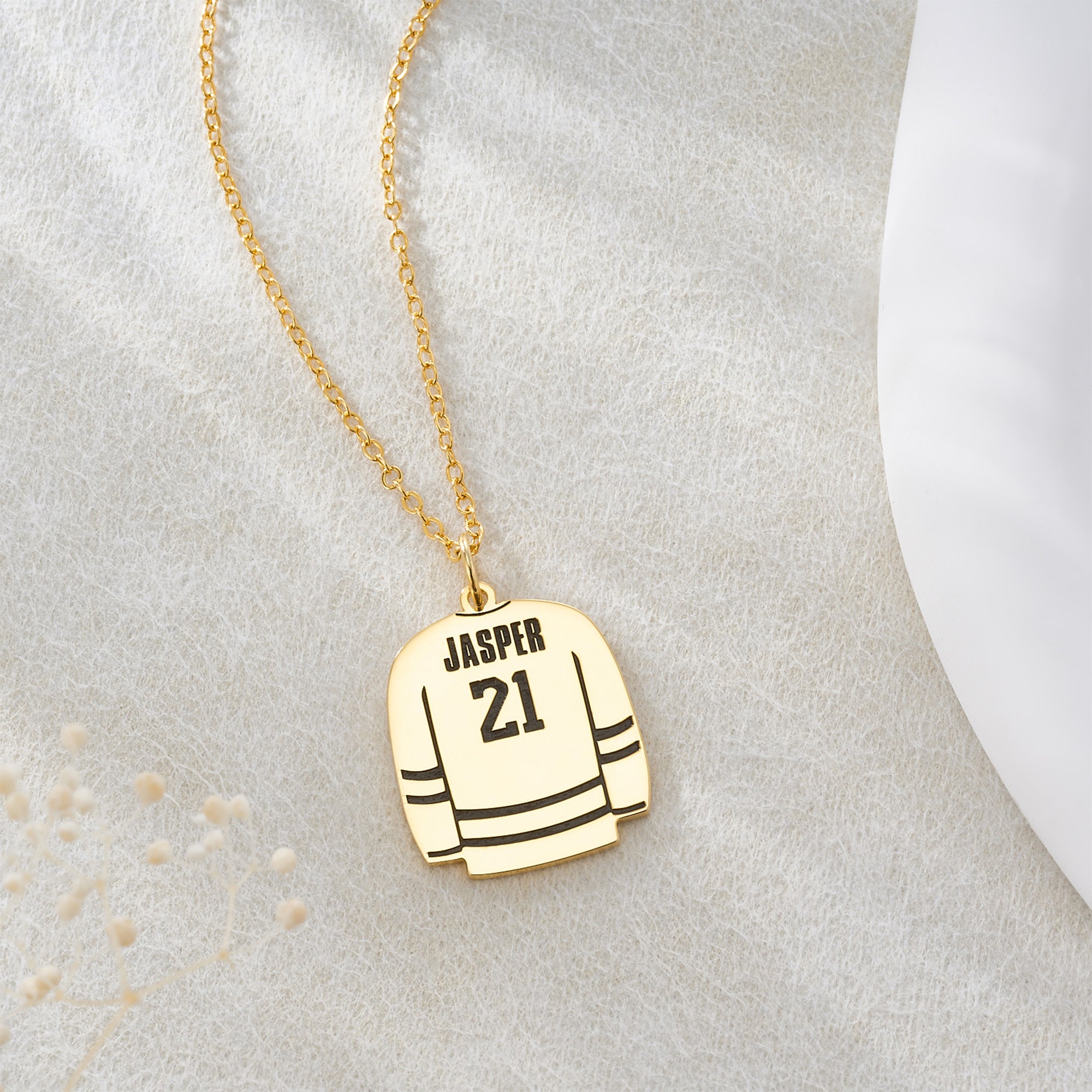 Personalizado Hockey Jersey Colgante Collar con Nombre y Número Dainty Joyería Cumpleaños Regalo de Navidad para Hockey Jugador Compañero de equipo