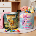 Lazo personalizado Fantasía Unicornio Dinosaurio Impermeable Cesto de la Ropa con Nombre Cumpleaños Día del Niño Regalo para Niños Niñas
