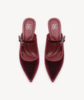 GraceLithe Velvet Bow Pointed Toe Heeled Mule