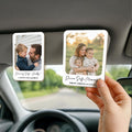 Foto personalizada de madera Visera del coche clip con el texto Accesorios para el coche Cumpleaños Aniversario Regalo para mamá papá Parejas