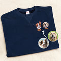 Personalizado bordado de dibujos animados del perro Avatar 1-2 Fotos Camiseta Sudadera Sudadera con capucha con nombres de mascotas Fiesta de cumpleaños Regalo para los amantes del gato perro mascota