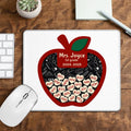 Alfombrilla de ratón antideslizante con diseño de manzana personalizado con 1-35 nombres Material de oficina Vuelta al cole Día del profesor Regalo de agradecimiento para el profesor