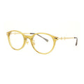 Gucci Round Acetate Frame Eyeglasses — Gold