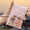 Personalizada Vaquera Caballo PU Cuero Tri-Fold Cartera con Nombre Titular de la tarjeta y Wristlet Correa Regalo de cumpleaños para las mujeres amantes del caballo