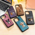 Personalizado 3D Cartoon Dog Leather Flip Wallet Phone Case with Name and RFID Blocking Card Holder Birthday Gift for Dog Dad Dog Mom Pet Lovers