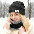 Set de gorro y braga para el cuello con ramo de flores de nacimiento personalizado y nombre Accesorio para actividades al aire libre Regalo de cumpleaños y Navidad para familiares y amigos