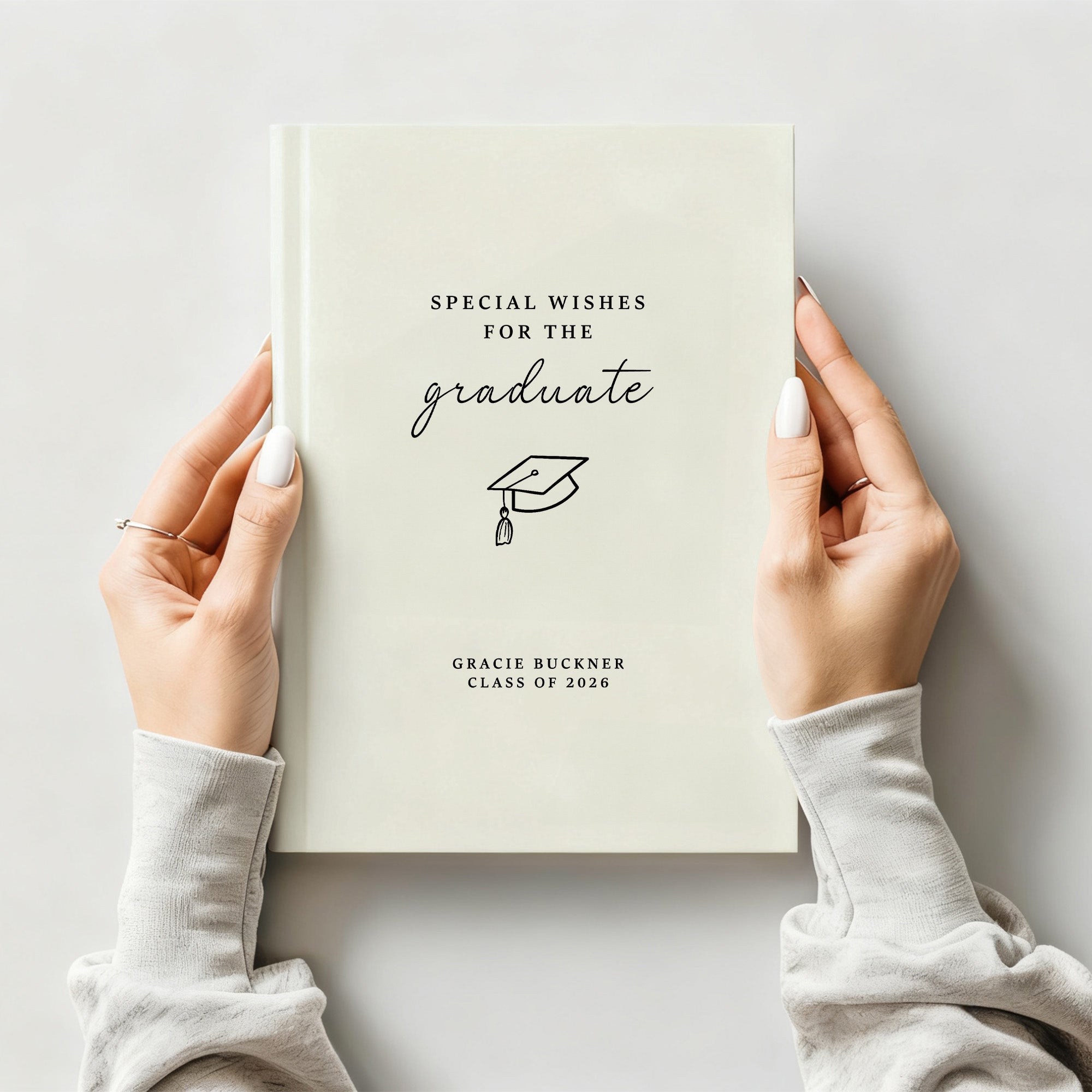 Libro de visitas personalizado multicolor con nombre, año y 100 páginas rayadas Regalo de graduación para graduados