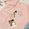 Personalizado romántico bordado foto suave camiseta Sudadera Sudadera con capucha con iniciales Cumpleaños Boda Aniversario Regalo para Pareja