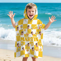 Personalizado Juguetón emoji Escena Cara Foto Secado rápido Toalla de playa con capucha suave con nombre Regalo de cumpleaños de verano para amigos Niños | Callie × emoji ™