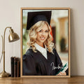 Retrato de Graduación Personalizado Lienzo Enmarcado con Nombre Decoración del Hogar Regalo de Graduación para Graduados