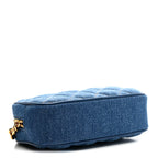 Versace Denim Quilted La Medusa Camera Bag Blue