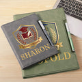 Personalizado Graduados Insignia Diseño Cuero de la PU Recargable Binder Libreta Bolígrafo Set con Nombre Uso Diario Regalo para Graduados de Arquitectura Médica