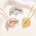 Personalizado Dainty Angel Wings Dog Cat Ears Outline Heart Necklace with Engraved Name Birthday Pet Loss Memorial Gift for Pet Owners Lovers