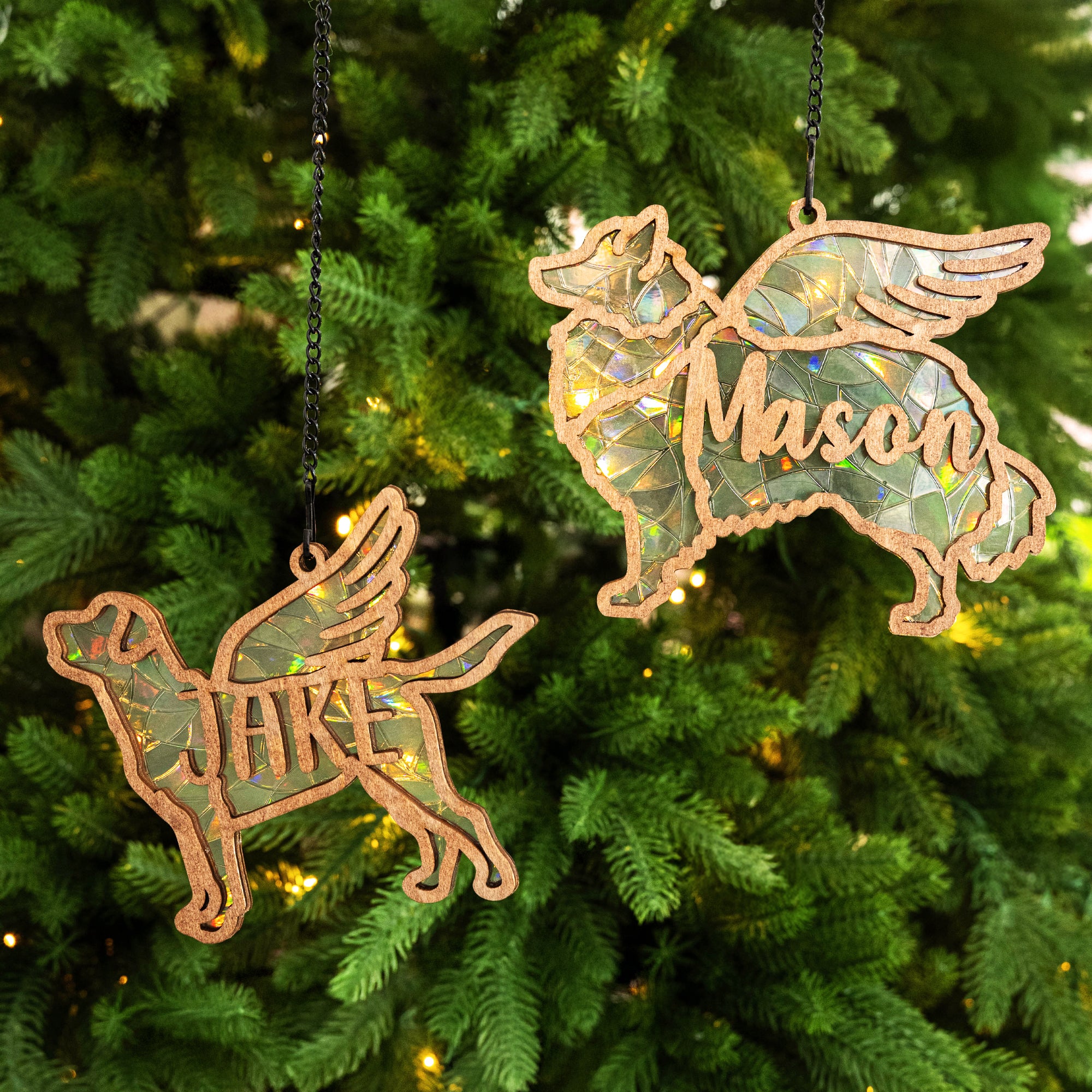 Adorno colgante de madera personalizado con nombre de perro para el árbol de Navidad Decoración del hogar Regalo conmemorativo para los amantes de las mascotas