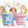 Personalizado lindo conejito Plaid Cesta de Pascua con el nombre de Pascua Huevos de Caza Día de Pascua de Regalo para Niños Niñas