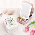 Personalizado 1-6 Nacimiento Flor Joyero de cuero con LED de tres colores Espejo de maquillaje de viaje esencial Día de la Madre Regalo de cumpleaños para mamá abuela