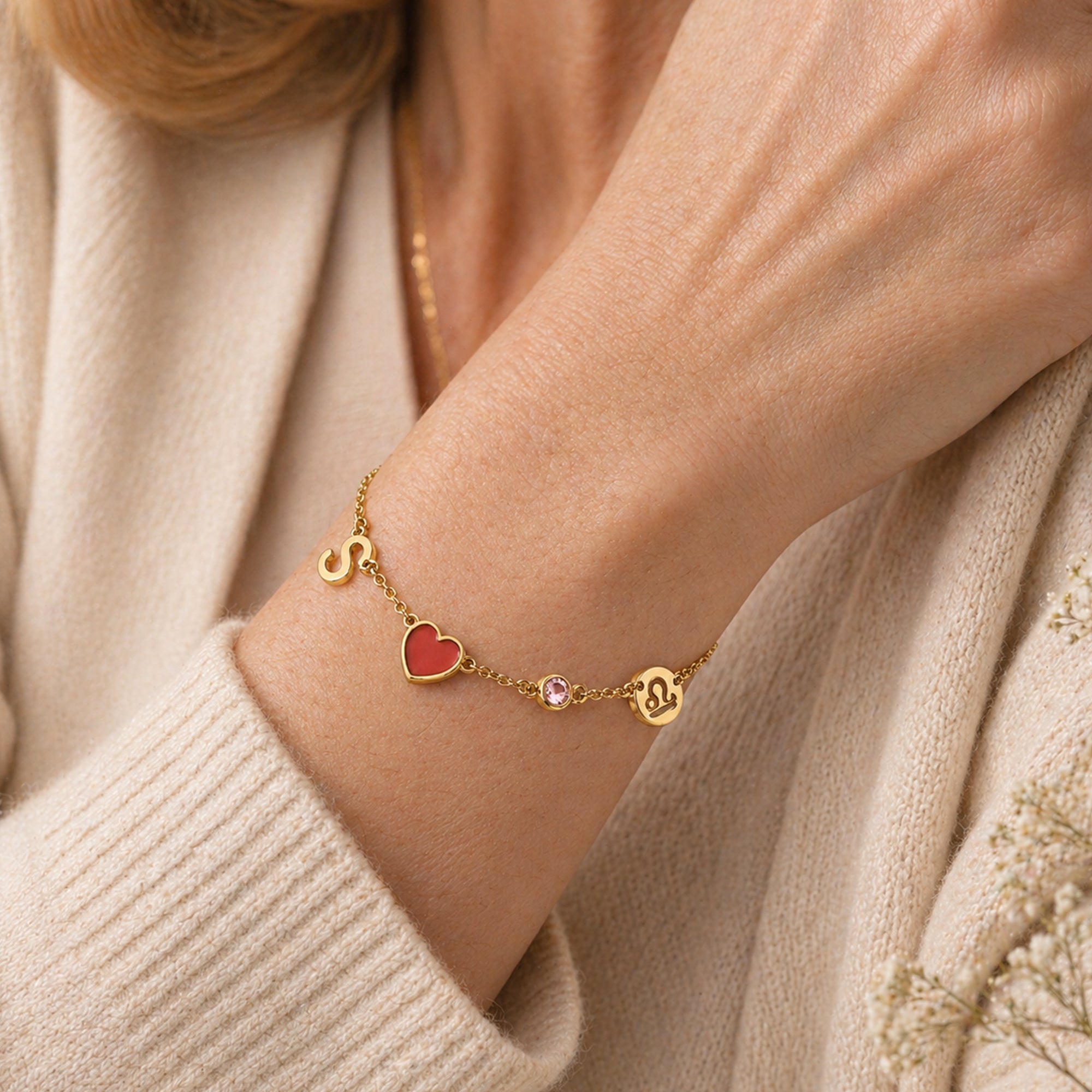 Personalizada Constelación Piedra de Nacimiento Inicial Corazón Colgantes Pulsera Uso Diario Aniversario Cumpleaños Regalo para Mujer Amigo Novia