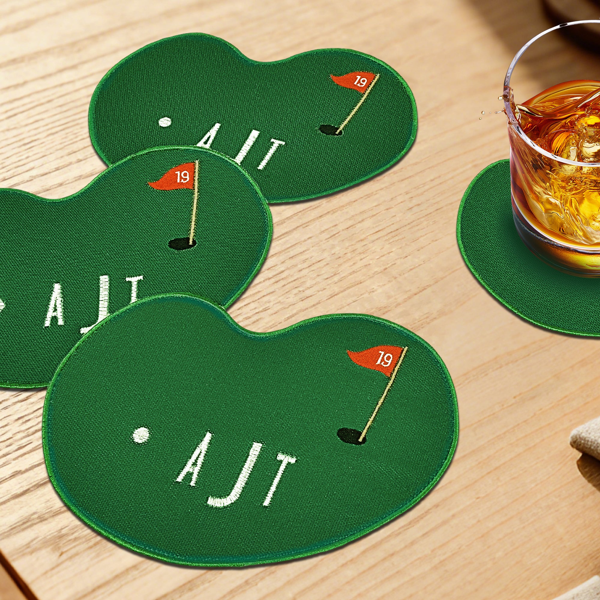 Servilleta de Cóctel Personalizada Pickleball Golf Tenis Elemento con Letra Bordada Set de 4 Regalo de Cumpleaños Decoración de Hogar para Amantes de los Cócteles