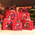 Personalizada Personaje de dibujos animados de Navidad Sombrero de luz de la tira Inicial Grande Rojo Regalo Bolsa de yute con nombre Fiesta de Navidad Regalo para la familia