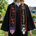 Estola de Graduación Personalizada Bandera Mexicana Americana con Nombre y Año Regalo de Celebración de Graduación para Graduados Clase 2026