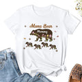 Personalizada floral lindo oso pata impresión camiseta sudadera con título y 1-12 nombres Día de la Madre cumpleaños regalo para mamá abuela familia