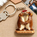 Personalizado You Are My Penguin Llavero de madera con nombre Día de San Valentín Cumpleaños Aniversario Regalo para Pareja Novio Novia