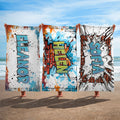 Toalla de playa personalizada de microfibra de secado rápido estilo graffiti con nombre Vacaciones de verano Fiesta en la playa Regalo de cumpleaños para niños Amigos