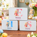 Conejito de Pascua personalizado en acuarela Caja de galletas con nombre y fecha Fiesta de Pascua Cumpleaños Regalo para niños
