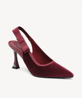 Everlush Velvet Pointed Toe Heeled Slingback - Burgundy / US 9 | EU 40 | UK 7