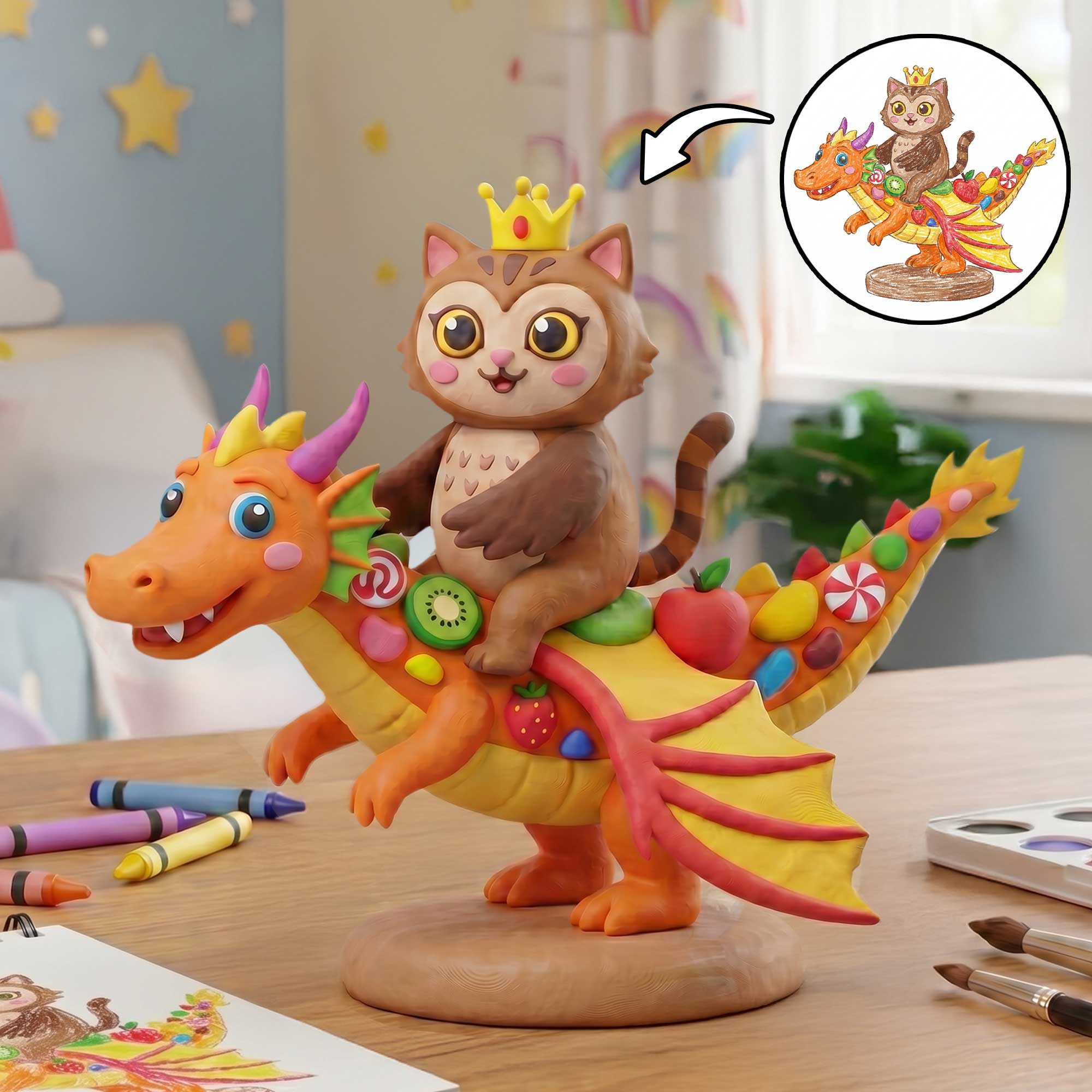 Personalizado 3D Impreso Niños Dibujo Escritorio Decoración Cumpleaños Aniversario Regalo para Niños