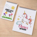 Cuaderno de bocetos personalizado Meadow Rainbow Mermaid con nombre y 50/100 páginas Dibujo diario Arte Regalo de cumpleaños para niños Niñas