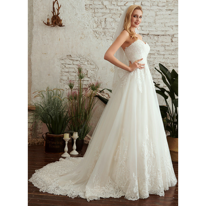 Bridal Wedding Dress White Long Sweetheart A-line