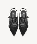 Airy Mesh Pointed Toe Heeled Slingback