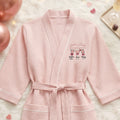 Albornoz personalizado con lazo rosa champán y nombre bordado Regalo de aniversario para fiesta de cumpleaños de las mejores amigas
