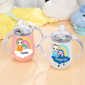 Vaso isotérmico de 10 oz con nombre y asa Personalizado Nube Arco Iris Personaje de Dibujos Animados Regalo de Cumpleaños de Baby Shower para Niño Pequeño
