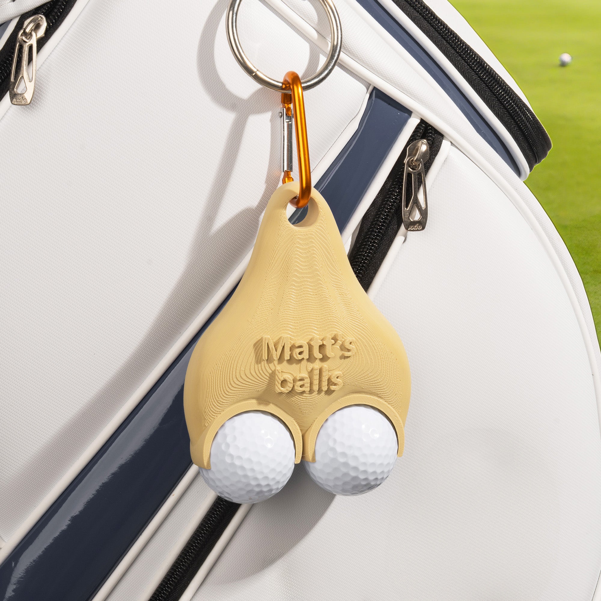 Personalizado 3D Texto Impreso Divertido Multicolor Golf Ball Holder con Clip Golf Club Accesorio Deportes Cumpleaños Navidad Regalo para Golf Lover