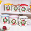 Personalizada Corona de dibujos animados de Navidad Sombrero Animal 12 oz Taza de esmalte con el nombre de Navidad Regalo para la Familia Niños