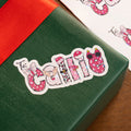 Pegatinas impermeables personalizadas de Papá Noel Alce con nombre Fiesta de Navidad Regalo para la familia