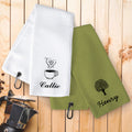 Toalla Waffle Multicolor Personalizada con Nombre Coffee Bar Decoración Regalo de Cumpleaños para Amantes del Café Baristas