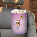 Personalizado de dibujos animados de flores de nacimiento acuarela colgante cubo de basura del coche con el nombre del coche accesorio regalo de cumpleaños para la familia propietario del coche