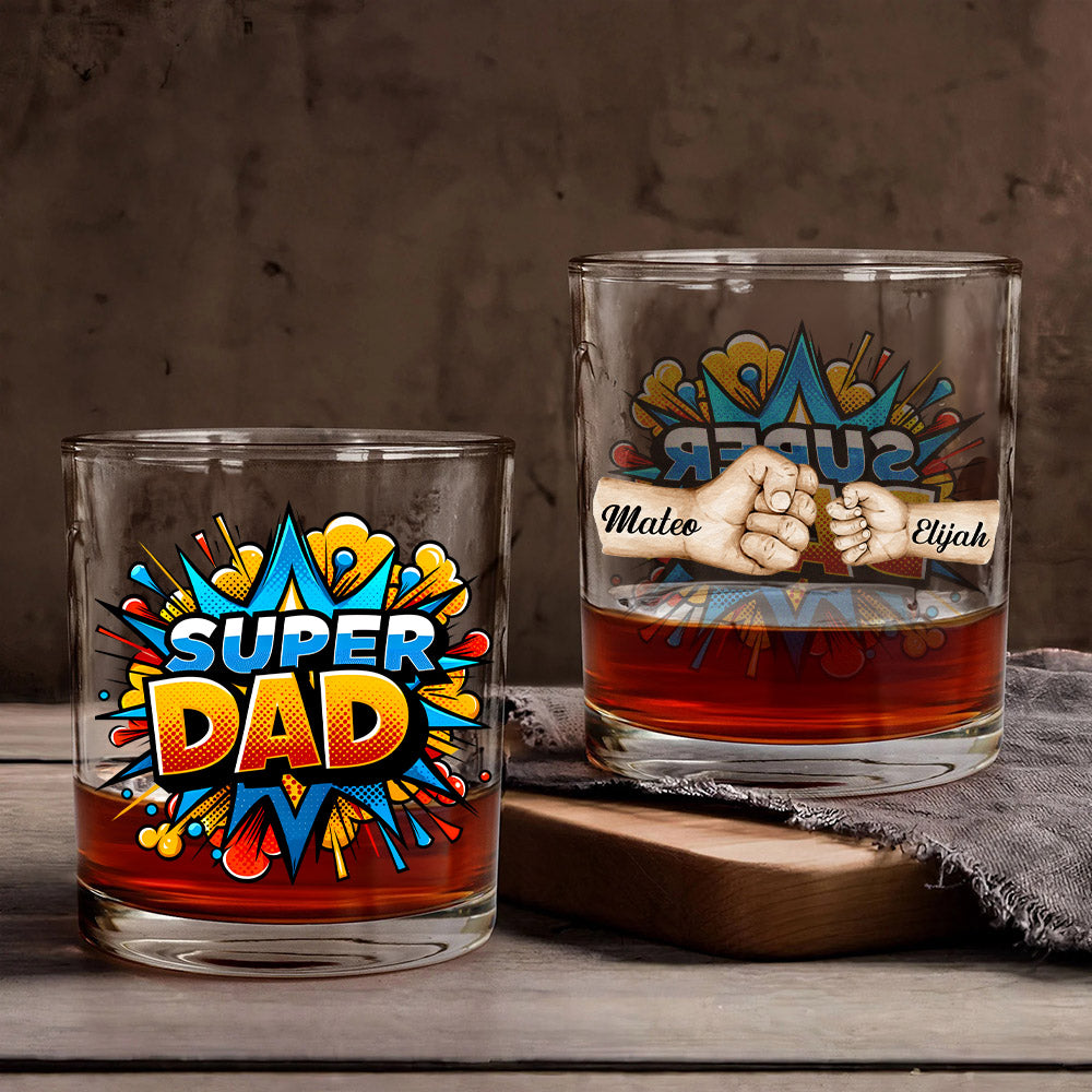Vaso de whisky personalizado con 2-7 nombres para el día del padre, regalo de cumpleaños para los amantes del vino