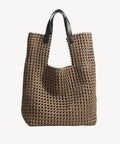 2 PCs Set Woven Large Handle Bag - Champagne / F