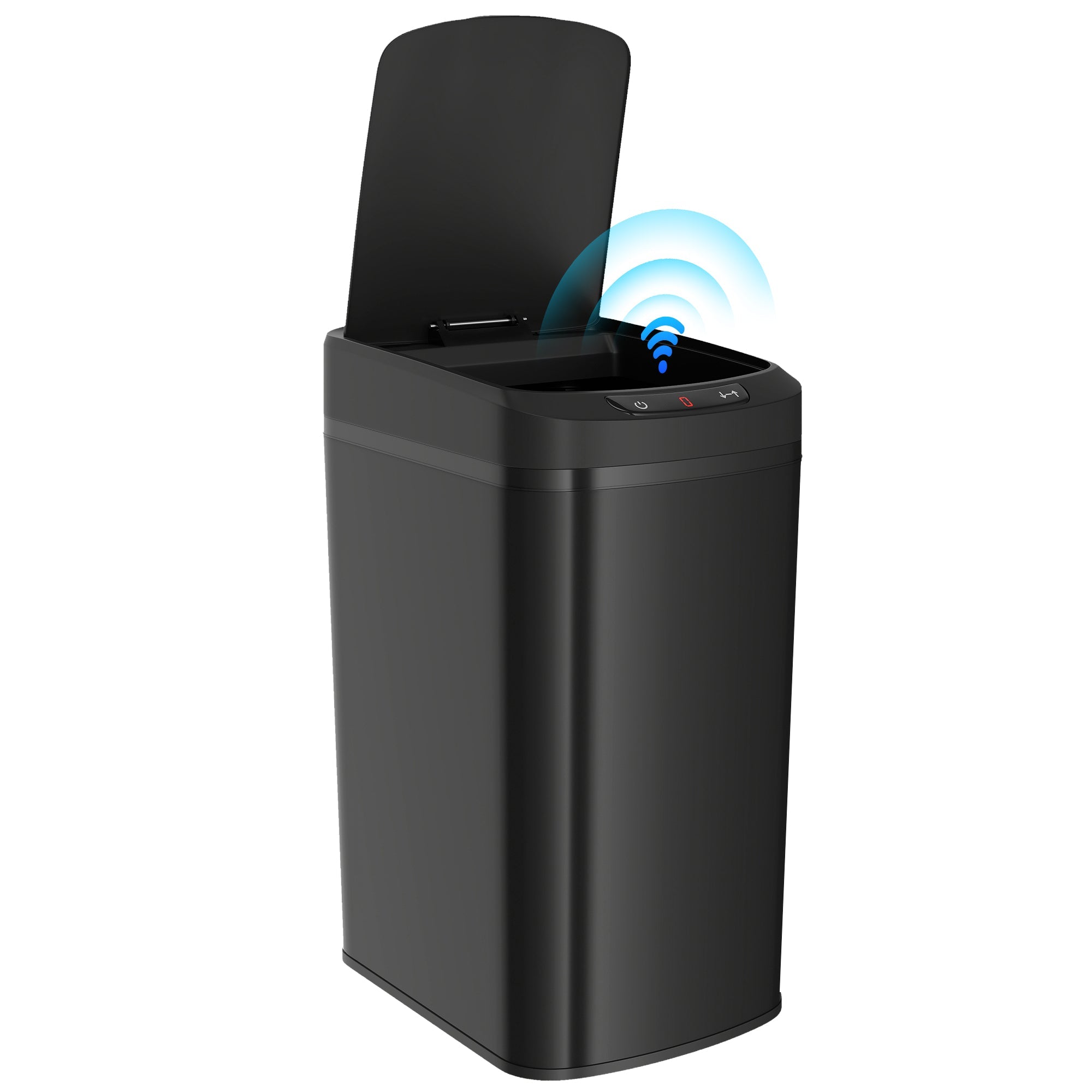 Automatic 12L Touchless Motion Sensor Bin, Compact Trash Can for Kitchen, Black