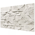 3D Faux Stone Wall Panels for Interior & Exterior Accent Walls, 4' x 2', Water-Resistant Polyurethane, Light Gray