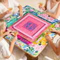 Alfombrilla de Mahjong de neopreno personalizada con diseño floral y monograma en forma de vid y bolsa de almacenamiento Regalo de cumpleaños para los amantes del Mahjong