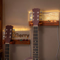 Nota Musical de Madera Personalizada LED Guitarra de Pared Colgador con Nombre Grabado Decoración de Casa Estudio de Música Regalo de Cumpleaños para Amante de la Guitarra