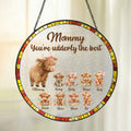 Vaca de las Tierras Altas Personalizada Adorno de Cristal con Nombre para Colgar en la Ventana del Balcón Regalo del Día de la Madre para Mamá