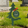 Árbol de Navidad personalizado Acrílico Memorial Grave Marker con nombre Decoración de tumba Día de los Caídos Simpatía Regalo por la pérdida de amor